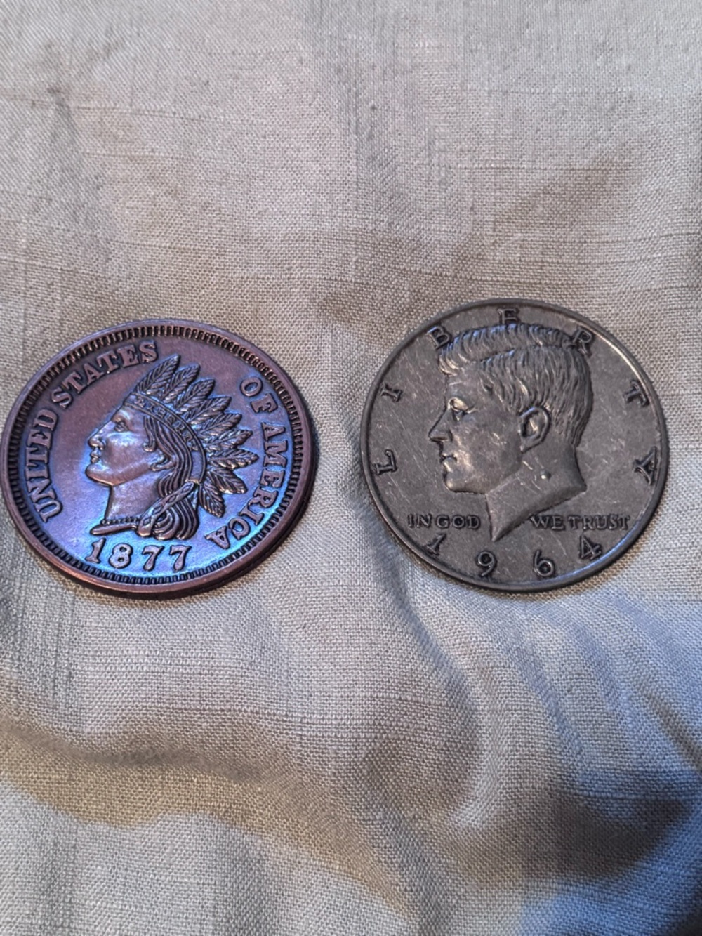 Vintage-Style half dollar and one cent coasters